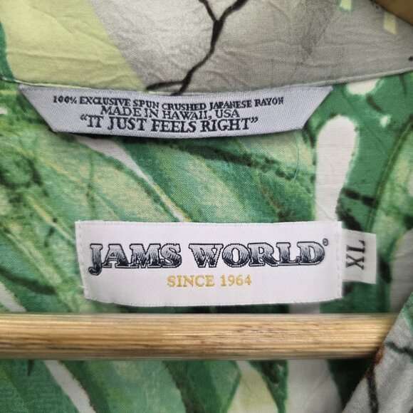 Jams World Na Pali Hawaiian Button Front Shirt Men's Size XL - Picture 3 of 9